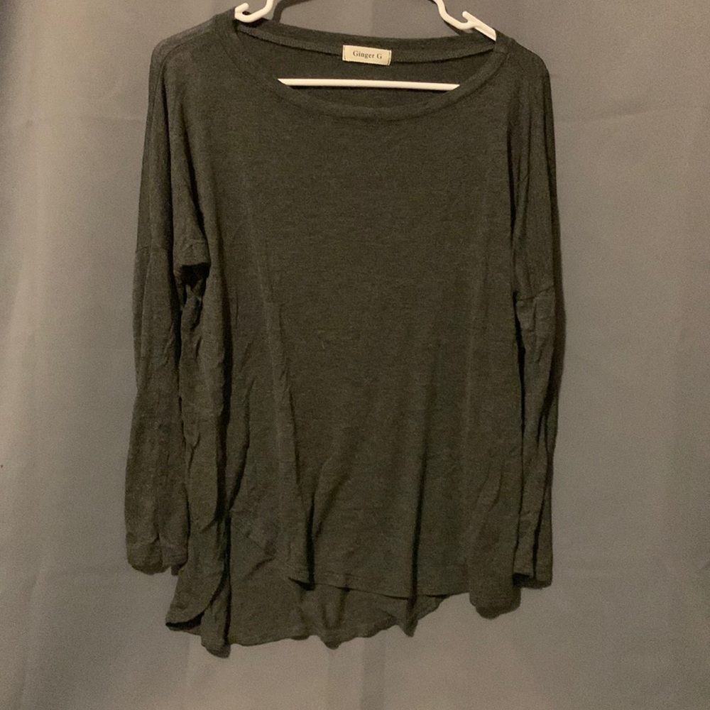 Ginger G long sleeve dark grey top